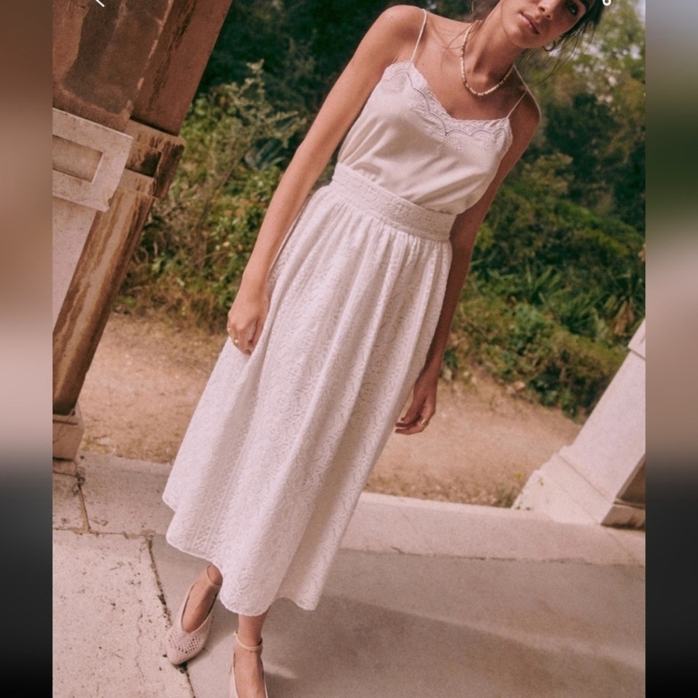 Sezane Editions - Eugenie white lace skirt‎